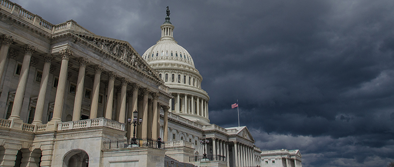 The US Capitol building during a storm. Photo by Thomas Dwyer via Flickr